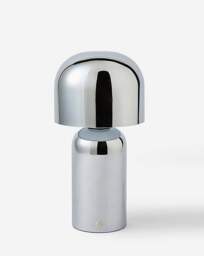 Mushroom Wireless Rechargeable LED Lamp Chrome - Searchlight - thumbnail 2