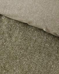 CL Brushed Herringbone Duvet Set GRN Green - Catherine Lansfield - Size: SINGLE - thumbnail 3