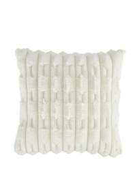 Bianca Carved Faux Fur Cushion Cream - Bianca - Size: 50X50 - thumbnail 4