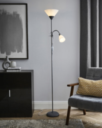 Dual Purpose Floor Lamp Silver Silver - Searchlight
