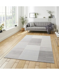 Think Rugs Apollo Modern Linear Rug Grey/Ivory - Think Rugs - Size: 160X220