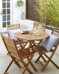 Wooden Octagonal Table with 4 Chairs - Charles Bentley