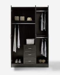 Kingston 3 Door Wardrobe Grey/Oak - At Home Collection - thumbnail 2