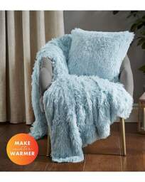 Shaggy Fleece Throw Duck EGG - Catherine Lansfield - Size: 150X200 - thumbnail 3