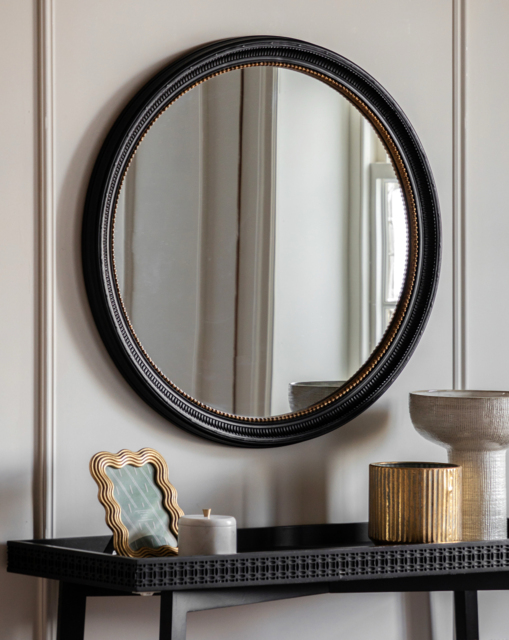 Pisa Round Mirror Black Black - Gallery Direct - image 1