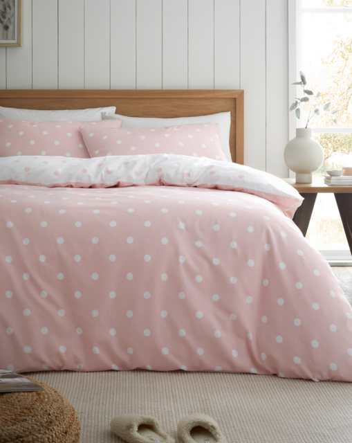 CL Brushed Polka Dot Duvet Set PNK Pink - Catherine Lansfield - Size: KING - image 1