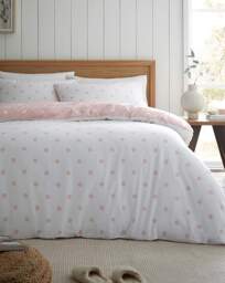 CL Brushed Polka Dot Duvet Set PNK Pink - Catherine Lansfield - Size: KING - thumbnail 3