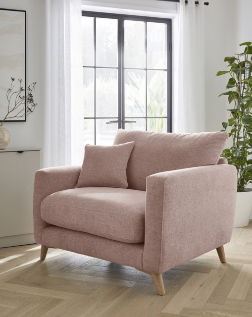 Beckett Chenille Snuggle Chair Blush - JD Williams - image 1