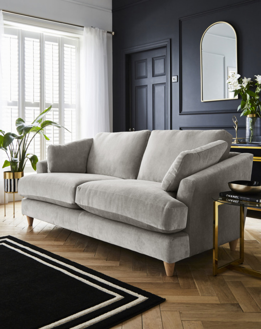 Joanna Hope Tilly Chenille 3 Seater Sofa Grey - Joanna Hope - image 1