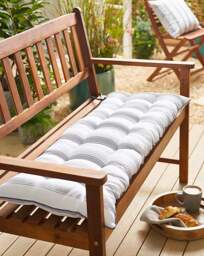 Stripe Outdoor Bench Cushion Silver - JD Williams - thumbnail 1
