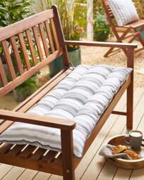 Stripe Outdoor Bench Cushion Silver - JD Williams - thumbnail 5