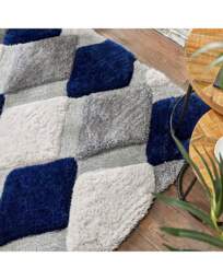 Geo Shaggy Cosy Rug Navy - Origins - Size: 120X170 - thumbnail 2