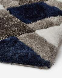 Geo Shaggy Cosy Rug Navy - Origins - Size: 120X170 - thumbnail 5