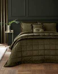 Catherine Lansfield Kingsley Bedspread Olive - Catherine Lansfield - Size: 220X220 - thumbnail 2