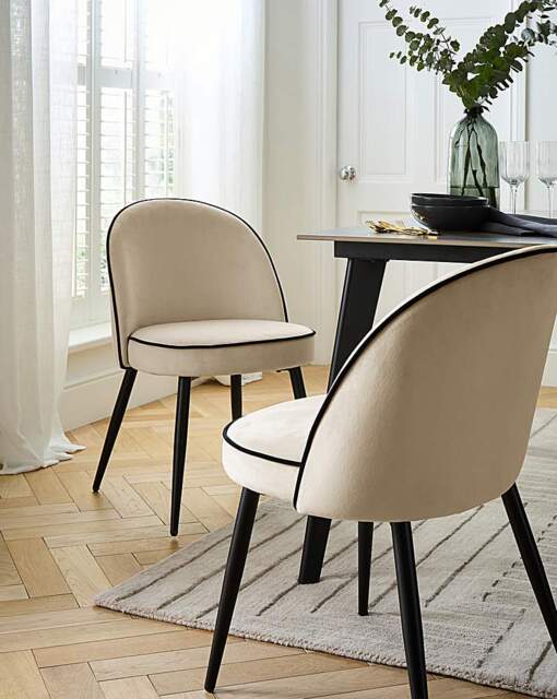 JH Camille Pair of Dining Chairs Natural/Black - Joanna Hope - image 1