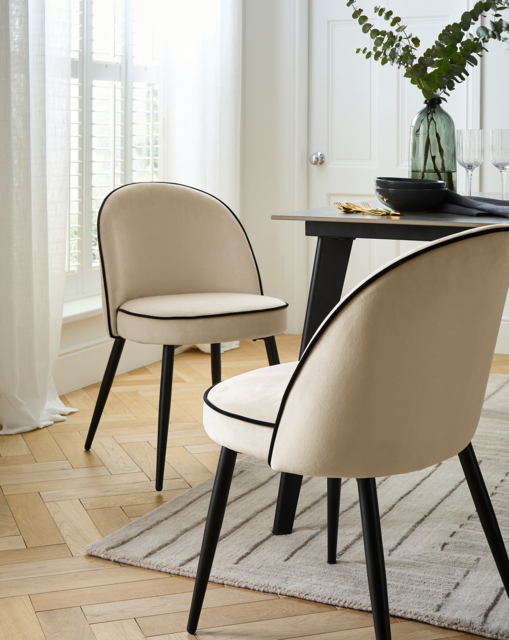 JH Camille Pair of Dining Chairs Natural/Black - Joanna Hope - image 1