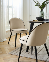 JH Camille Pair of Dining Chairs Natural/Black - Joanna Hope - thumbnail 1