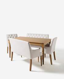 Margot with 2 Mae Benches & 2 Mae Chairs Light Oak/Natural - JD Williams - thumbnail 2