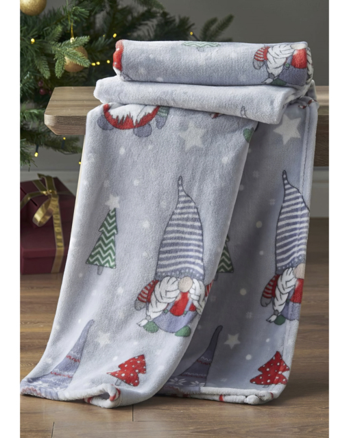 Catherine Lansfield Festive Gnomes Throw Red/Grey - Catherine Lansfield - Size: 130X170 - image 1