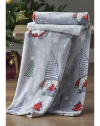 Catherine Lansfield Festive Gnomes Throw Red/Grey - Catherine Lansfield - Size: 130X170