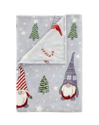 Catherine Lansfield Festive Gnomes Throw Red/Grey - Catherine Lansfield - Size: 130X170 - thumbnail 2
