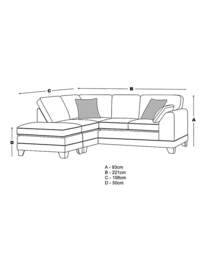 Hilliard Fabric Left Hand Corner Sofa Charcoal - thumbnail 2