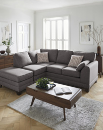Hilliard Fabric Left Hand Corner Sofa Charcoal