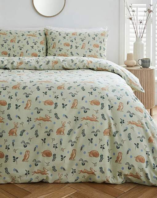Spring Woodland Duvet Set Green - JD Williams - Size: DOUBLE - image 1