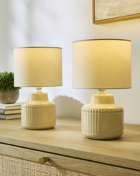 Julipa Beau Textured Base Ceramic Lamps Buttermilk - Julipa