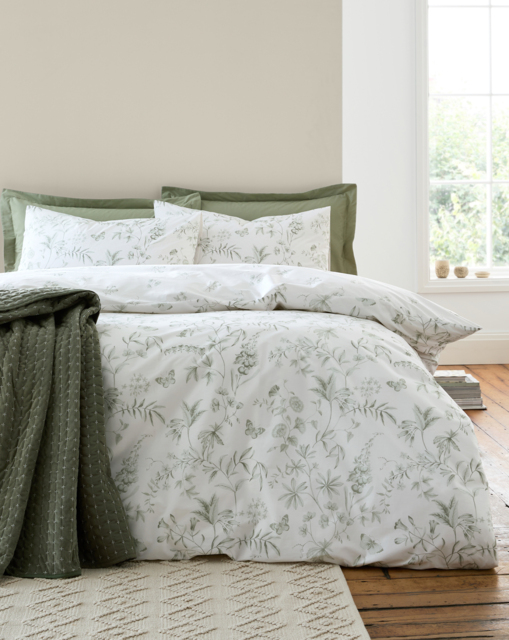 Bianca Thea Floral Duvet Cover GRN Green - Bianca - Size: DOUBLE - image 1