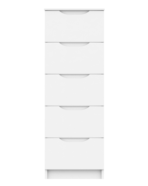 Sorrento Assembled 5 Drawer Tall Chest White - One Call - image 1