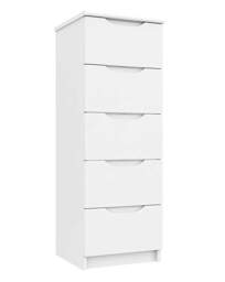 Sorrento Assembled 5 Drawer Tall Chest White - One Call - thumbnail 2
