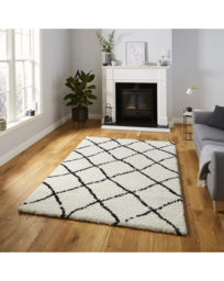 Think Rugs Scandi Berber Rug White/Black - Think Rugs - Size: 120X170