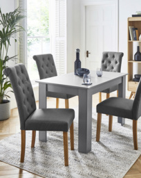 Dakota Dining Table with 4 Ava Chairs Grey/Grey - thumbnail 1