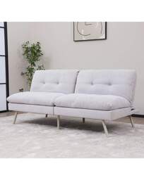 Darby Click Clack Sofa Bed Light Grey - JD Williams - thumbnail 5
