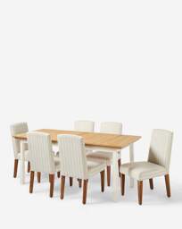 Julipa Extend Table with Everly Chairs Cream/Natural - Julipa - thumbnail 4