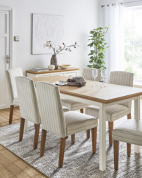 Julipa Extend Table with Everly Chairs Cream/Natural - Julipa - thumbnail 1