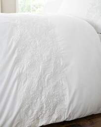 Bianca Embroidery Floral Duvet Cover Set White - Bianca - Size: SINGLE - thumbnail 4