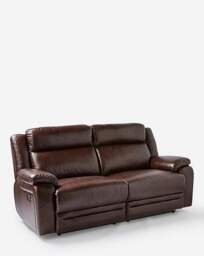 Croft Leather Recliner 3 Seater Sofa Chestnut - JD Williams - thumbnail 2