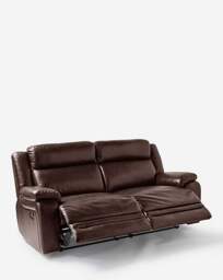 Croft Leather Recliner 3 Seater Sofa Chestnut - JD Williams - thumbnail 3