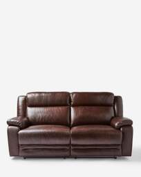 Croft Leather Recliner 3 Seater Sofa Chestnut - JD Williams