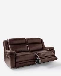 Croft Leather Recliner 3 Seater Sofa Chestnut - JD Williams - thumbnail 4