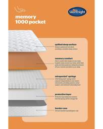 Silentnight Memory 1000 Pocket Mattress - Silentnight - Size: DOUBLE - thumbnail 2