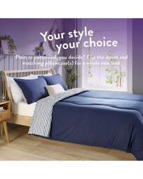 Slumberdown Stripe 10.5 Tog Duvet Navy - Slumberdown - Size: KING - thumbnail 3