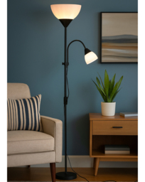Dual Purpose Floor Lamp Black - Searchlight