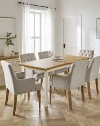 Ashford Ext Table with 6 Mae Chairs Cream/Natural - Julipa - thumbnail 1