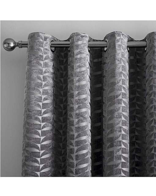 Curtina Kendal Eyelet Curtain Charcoal - Curtina - Size: 167 x 137cm - image 1