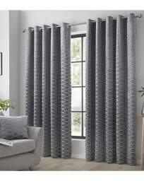 Curtina Kendal Eyelet Curtain Charcoal - Curtina - Size: 167 x 137cm - thumbnail 4