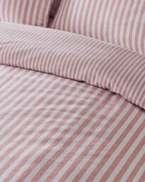CL Brushed Stripe Duvet Cover Set BLSH Blush - Catherine Lansfield - Size: SINGLE - thumbnail 3