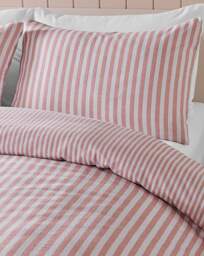 CL Brushed Stripe Duvet Cover Set BLSH Blush - Catherine Lansfield - Size: SINGLE - thumbnail 2